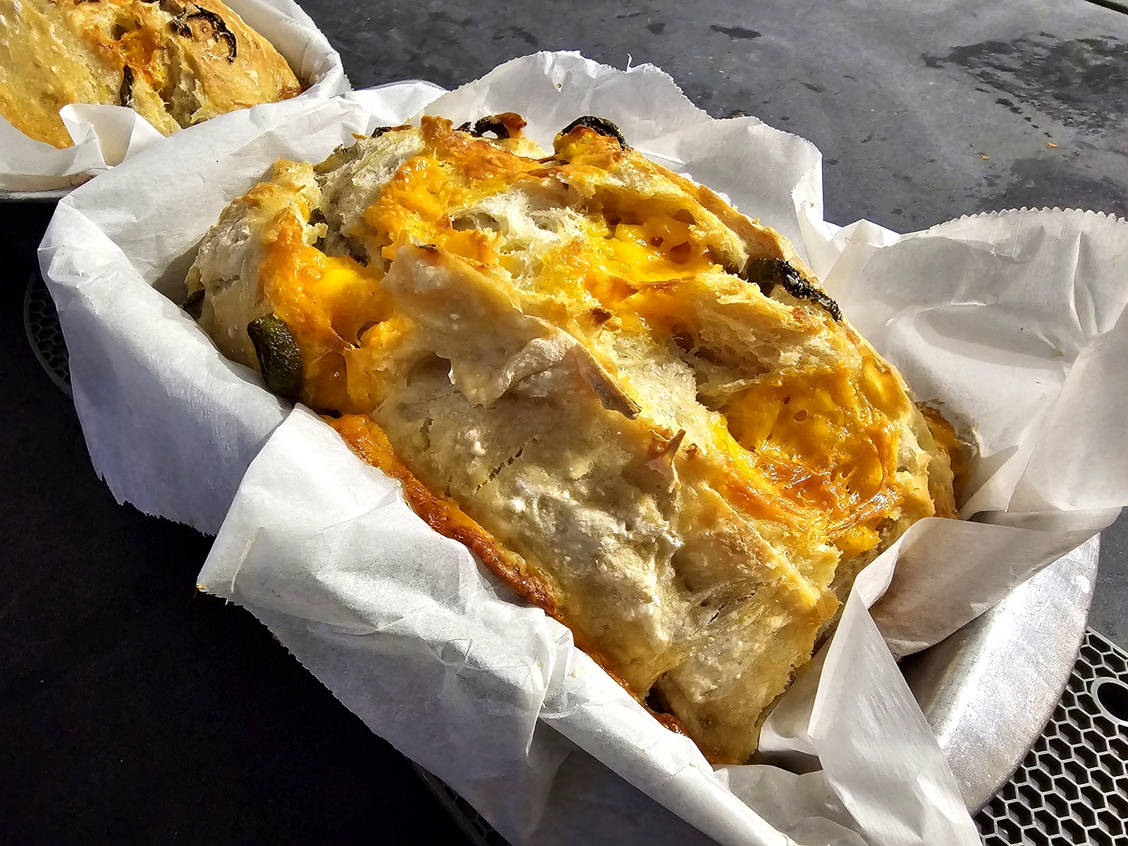 Savory sourdough loaded with sharp cheddar and jalapeños for the perfect cheesy kick.